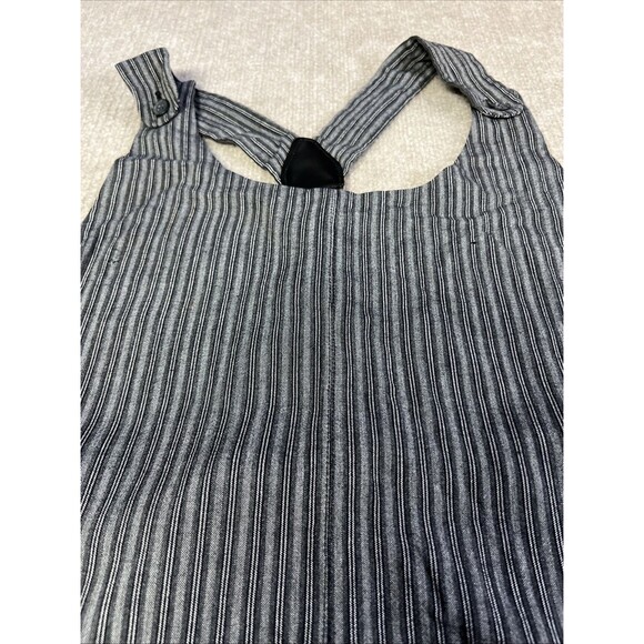 Vintage Ann Taylor Jumper Pinstripe Pinafore Mini Tank Dress Y2K 90s Size 14 - Picture 2 of 8